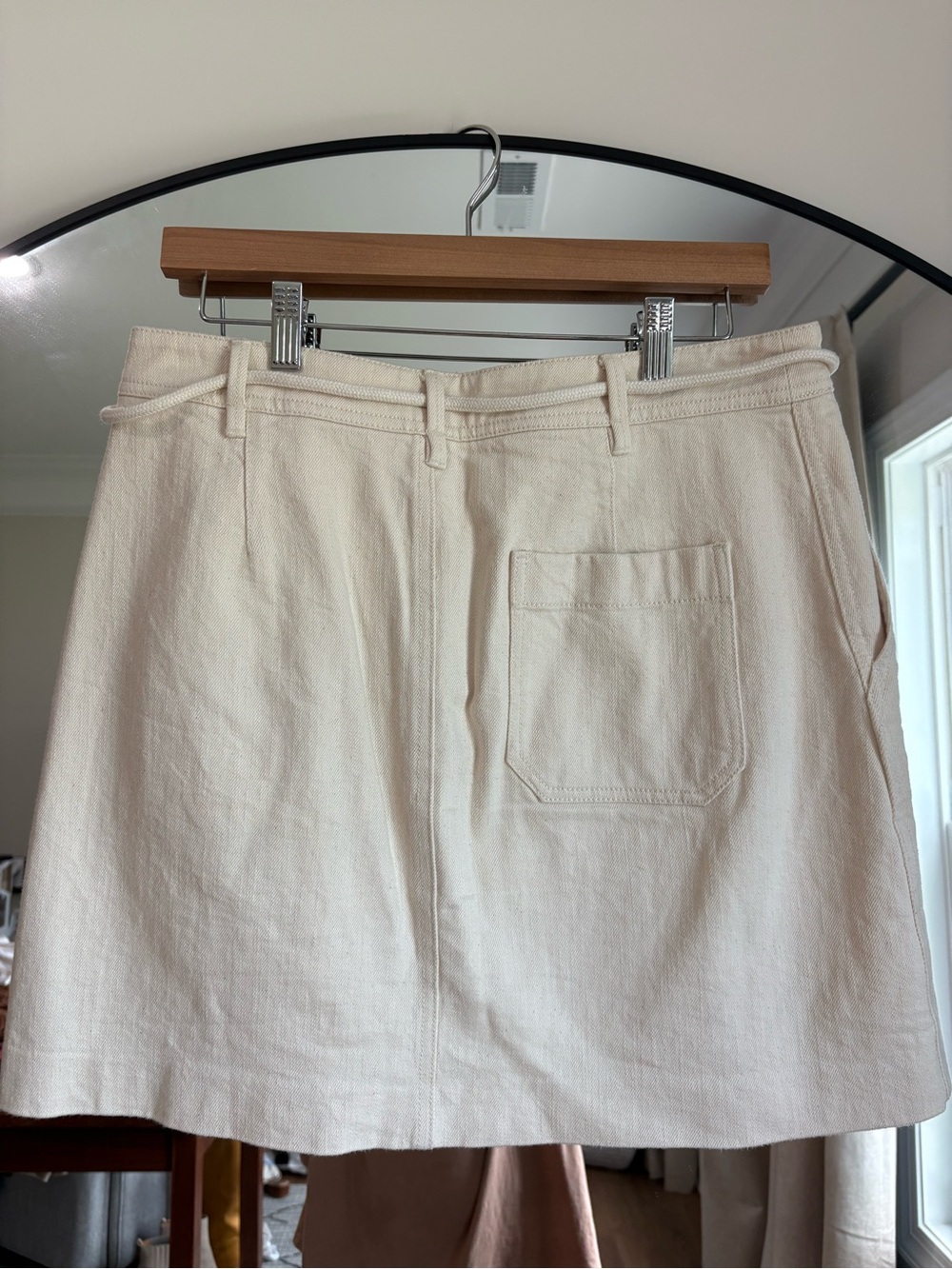 Madewell Women’s Cream Drawstring A-Line Skirt - Picture 3 of 3